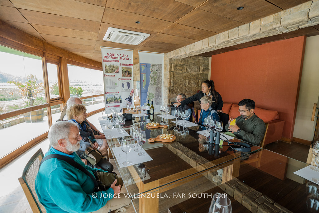 Tasting at Montes vineyards, Colchagua, Chile © Jorge Valenzuela, Far South Exp